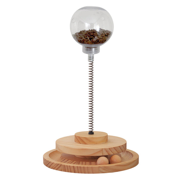 Jouet distributeur de friandises en bois pour chat