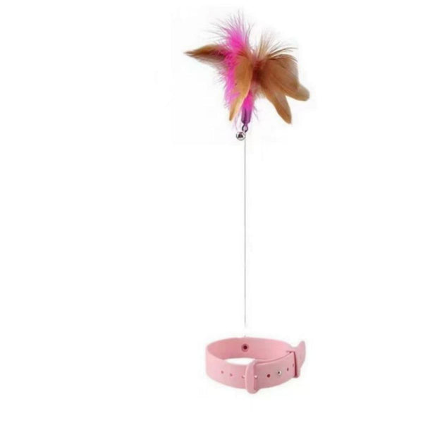 Jouet-plumeau pour collier de chat