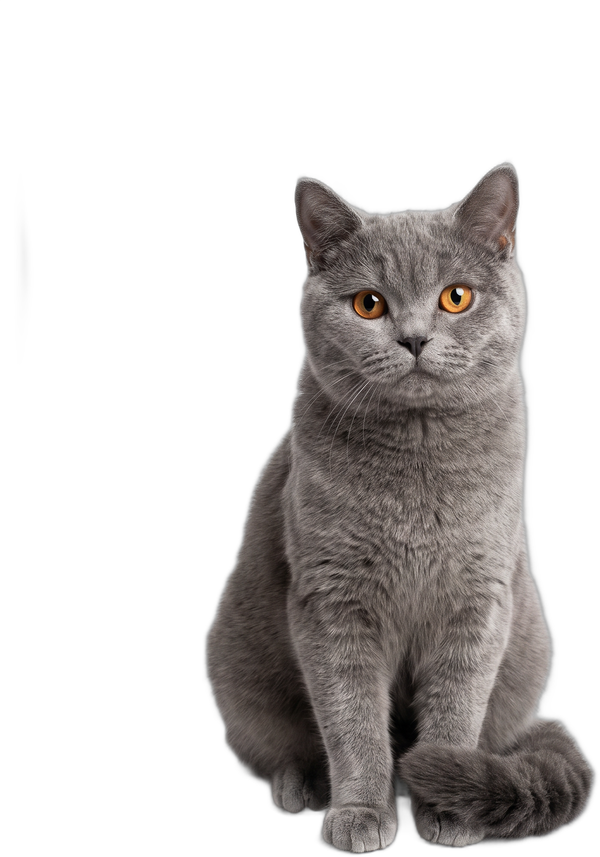 Un chat British Shorthair gris