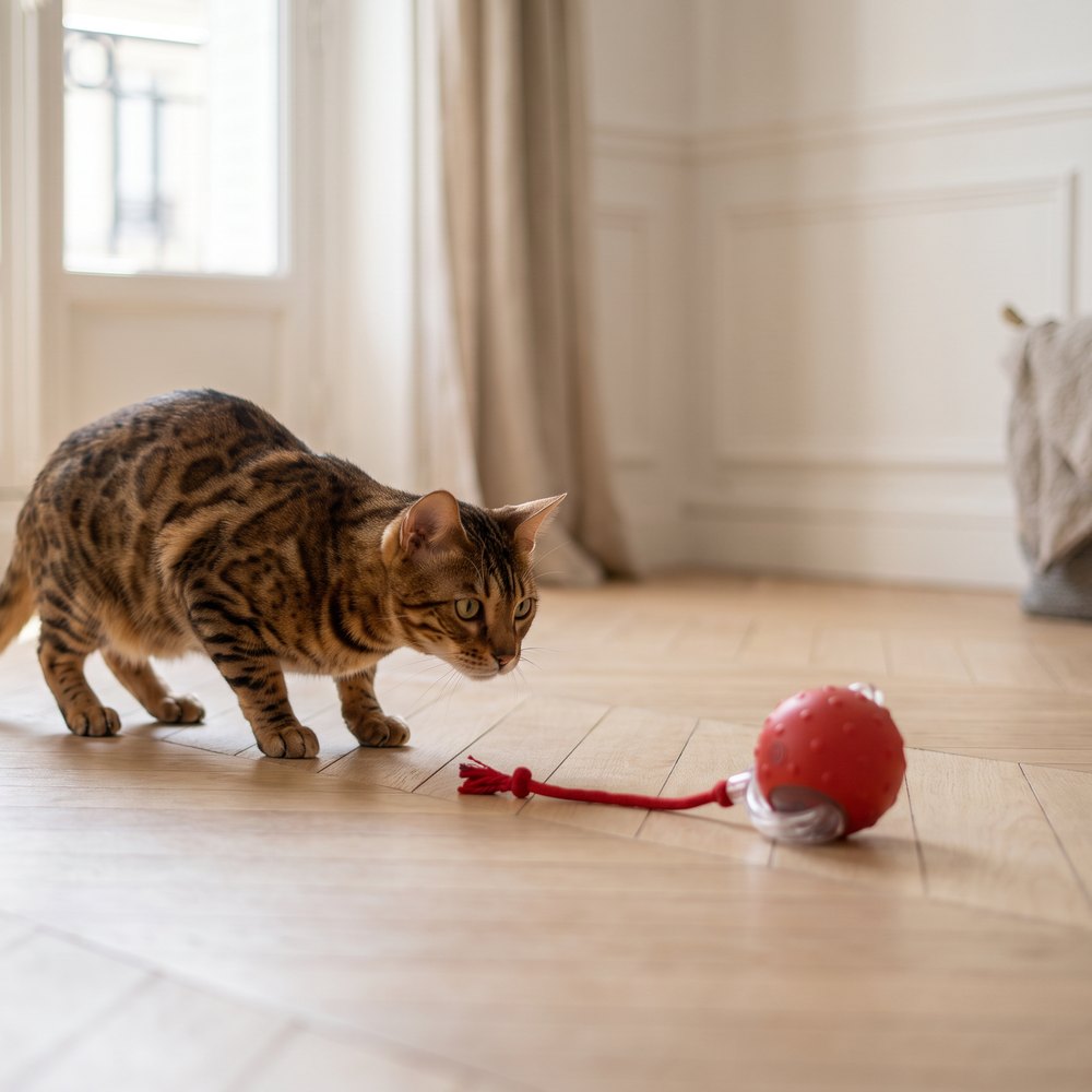 Bengal avec la balle de poursuite intelligente